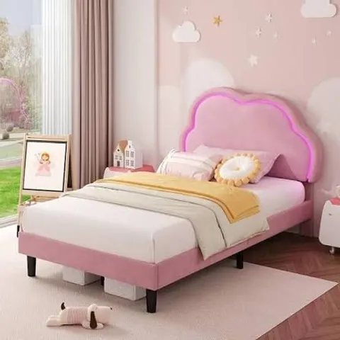BOXED SUPERALY 90X200CM CHILDREN BED WITH CUTE CLOUD SHAPED HEADBOARD