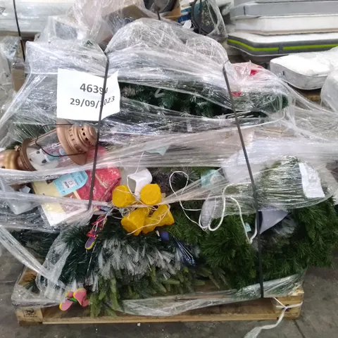 PALLET CONTAINING ASSORTED CHRISTMAS DECORATIONS