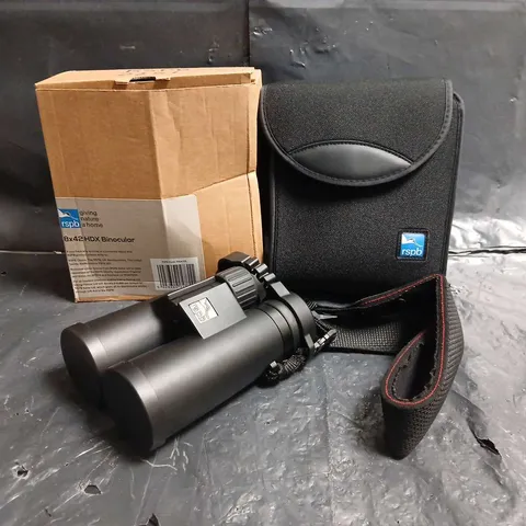 RSPB 8X42 HDX BINOCULARS WITH CASE & BOX
