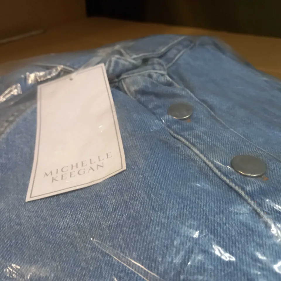 PACKAGED MICHELLE KEEGAN BLUE DENIM DRESS - SIZE 14