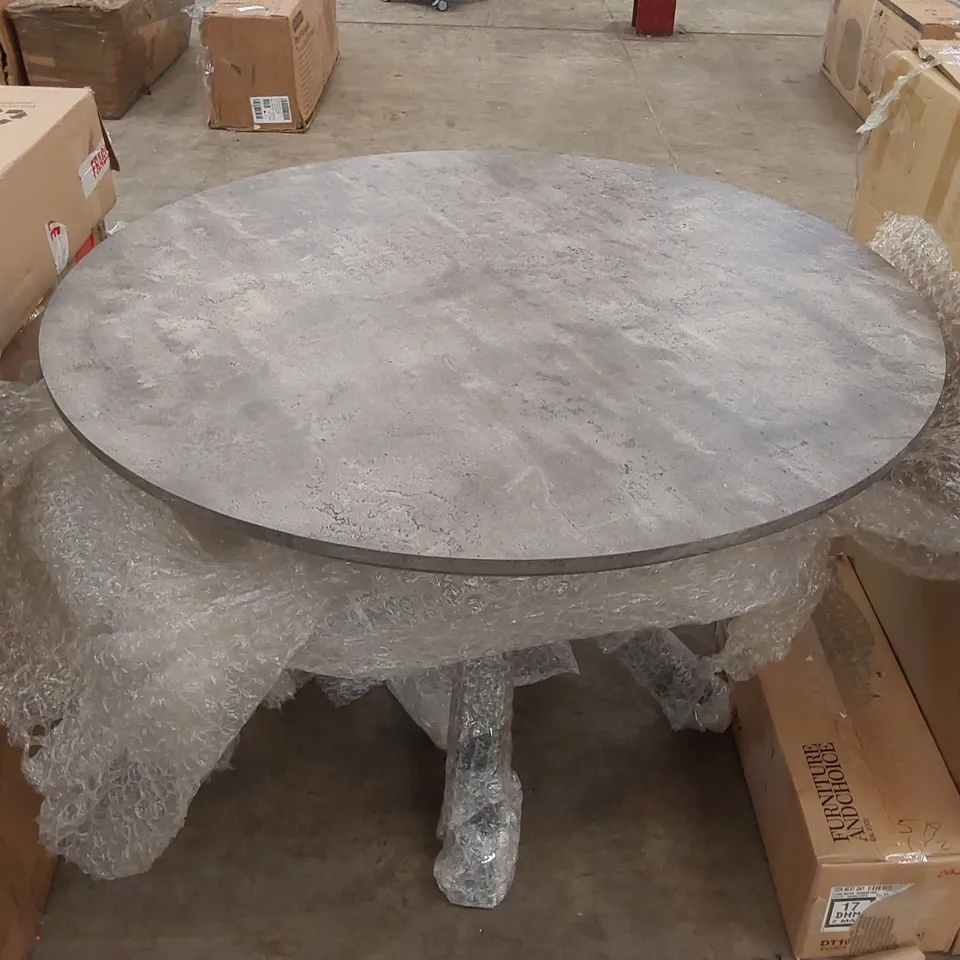 DESIGNER ROUND DINING TABLE - GREY 