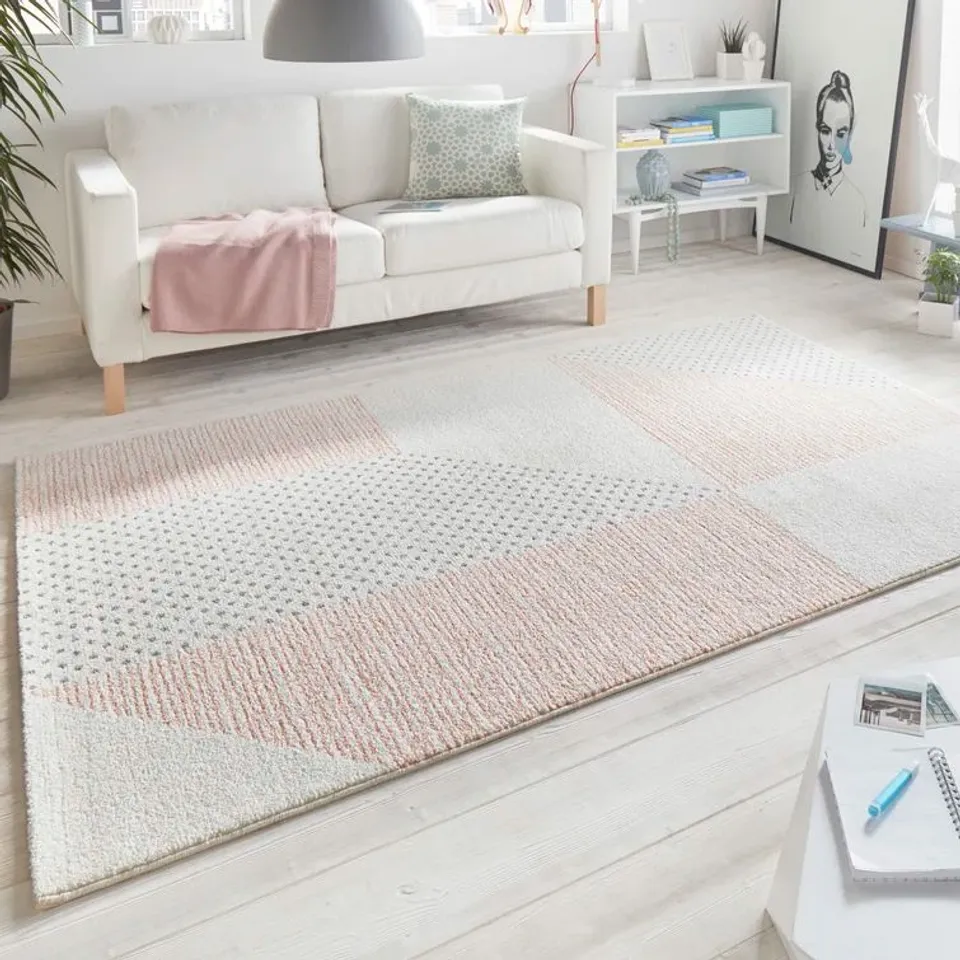 BRAND NEW BAGGED MINT RUGS MADISON PEACH & CREAM GLAZE RECTANGULAR RUG 80X150CM 