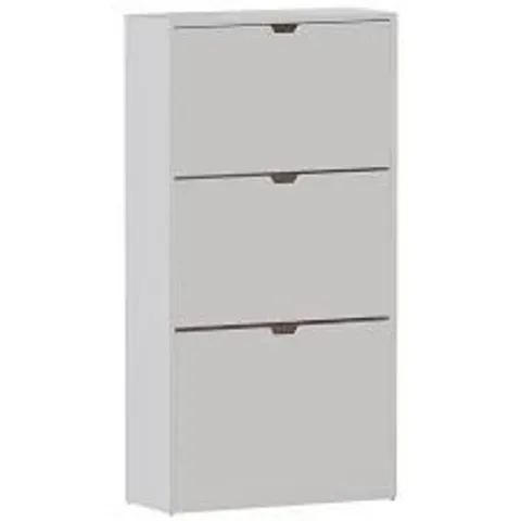BOXED VIDA 3 DRAWER SHOE CABINET - WHITE (1 BOX)