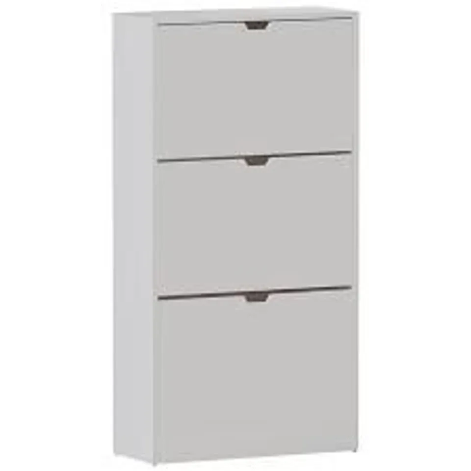 BOXED VIDA 3 DRAWER SHOE CABINET - WHITE (1 BOX)