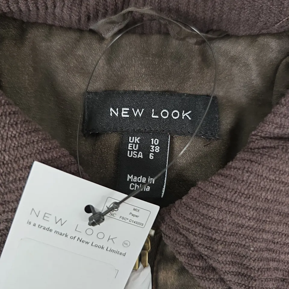 NEW LOOK WOMEN'S BROWN BOMBER JACKET, UK 10