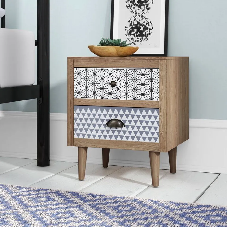 CAPRI 2 DRAWER BEDSIDE TABLE