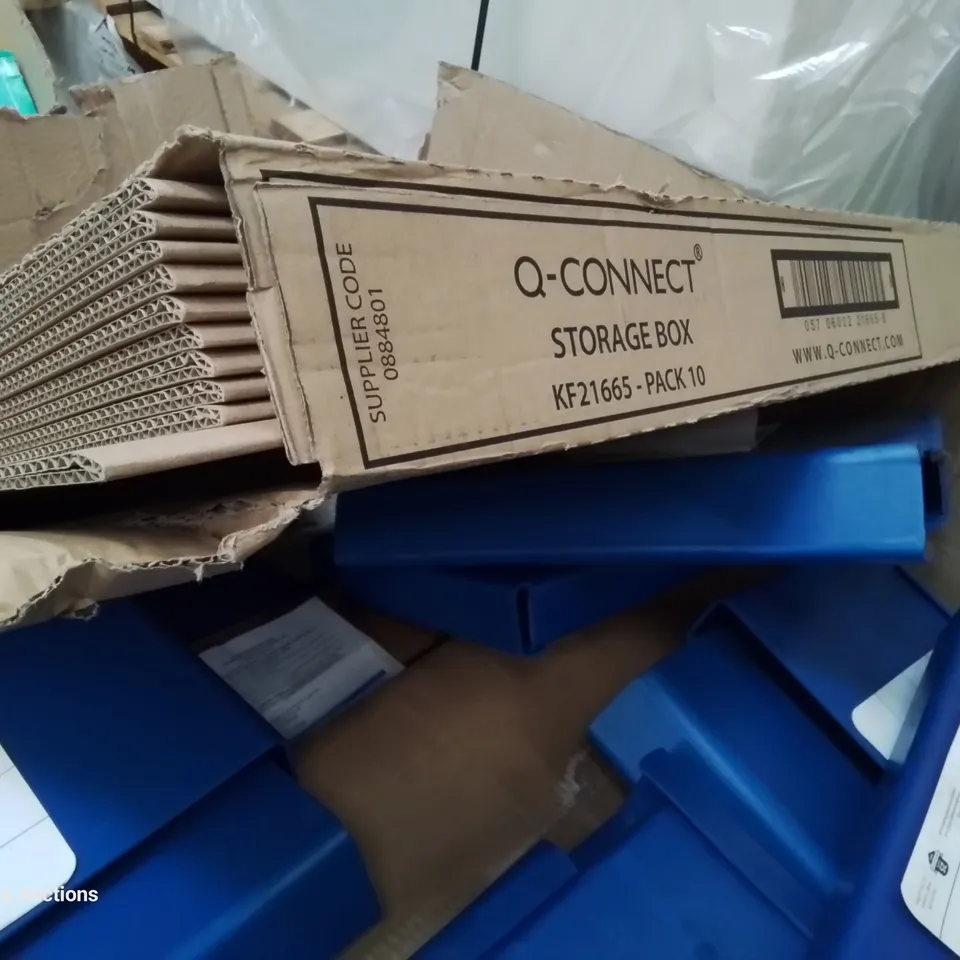 PALLET OF ASSORTED ITEMS INCLUDING 8 HAND WASH STATIONS, PATIENT RECORD HOLDERS, A4 RING FILES, CARDBOARD FILE BOXES, ALCOHOL WIPES