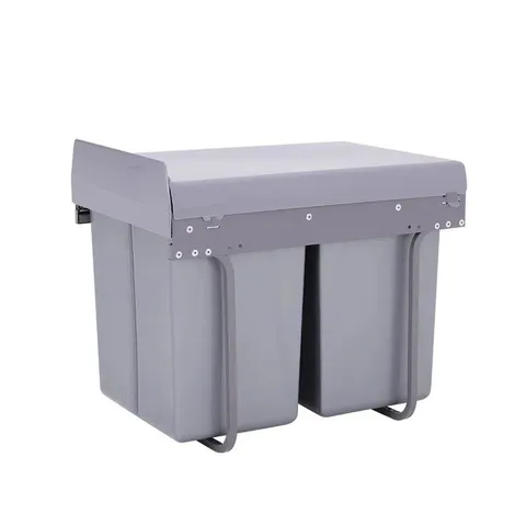 BOXED SHEL 40 LITRE PULL OUT/UNDER COUNTER RUBBISH BIN - GREY