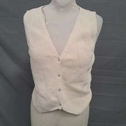 ZARA SWEATER VEST IN BEIGE SIZE SMALL