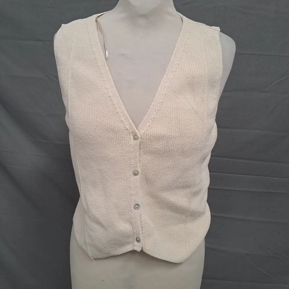 ZARA SWEATER VEST IN BEIGE SIZE SMALL