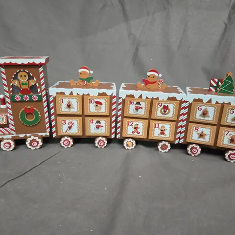 BOXED THREE KINGS GINGERBREAD TRAIN LIGHT UP ADVENT CALENDAR