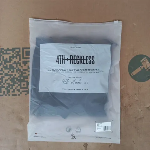 BAGGED 4TH RECKLESS JOY LINEN MIDI DRESS IN BLACK SIZE 8