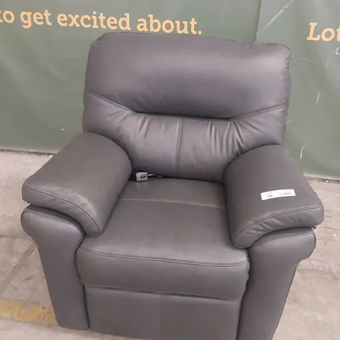 QUALITY BRITISH DESIGNER G PLAN SEATTLE POWER RECLINING EASY CHAIR CAMBRIDGE PETROL BLUE LEATHER
