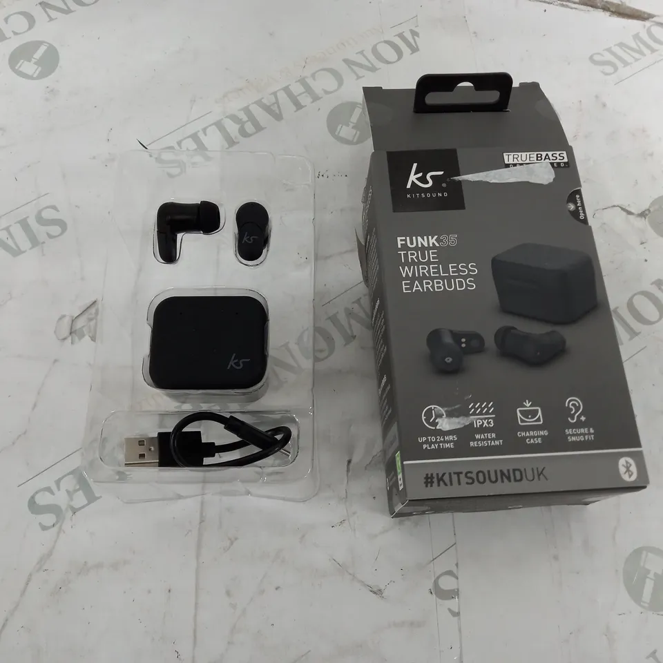 KITSOUND FUNK 35 TRUE WIRELESS EARBUDS BOXED 