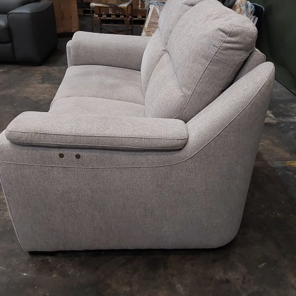 QUALITY ITALIAN DESIGNER PARMA NEW ELECTRIC LOVESEAT LIGHT GREY FABRIC