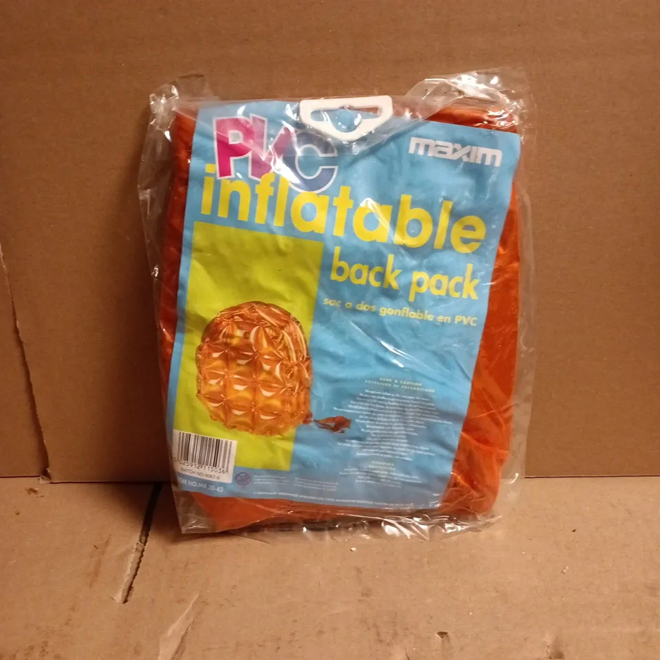 10 X MAXIM PVC INFLATABLE BACK PACKS ORANGE BOXED