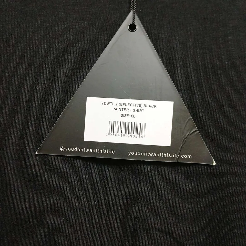 YOU DON'T WANT THIS LIFE REFLECTIVE PAINTER T-SHIRT – BLACK, SIZE XL