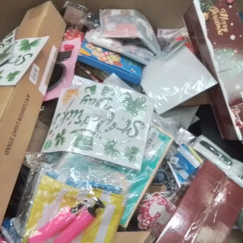 PALLET TO CONTAIN AN ASSORTMENT OF HOUSEHOLD ITEMS TO INCLUDE MINI CHRISTMAS TREES, FOLDING CAMPING STOOLS AND FOLDABLE EXERCISE BIKE ECT