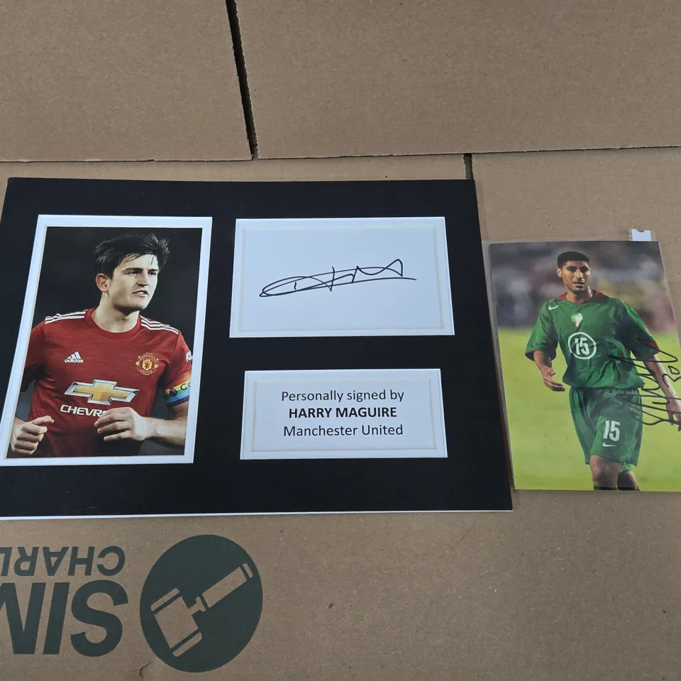 HARRY MAGUIRE SIGNED MANCHESTER UNITED DISPLAY – FRAMED MEMORABILIA  & YOUSIF SAFRI SIGNED PHOTO