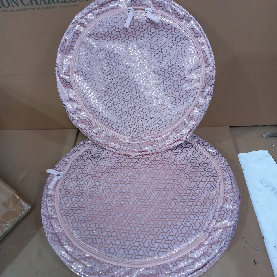 PINK/GOLD COLLAPSIBLE STORAGE BASKETS