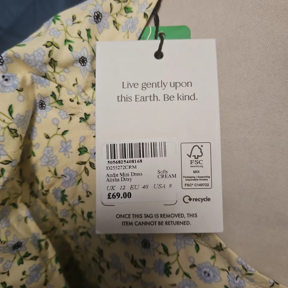 NOBODYS CHILD ANDIE MINI DRESS IN DAISY - UK 12