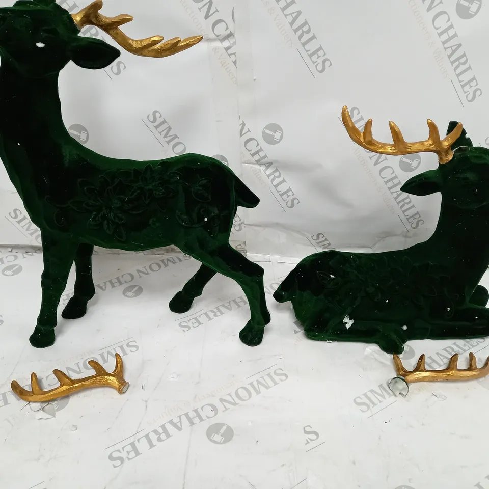 ALISON CORK SET OF 2 VELVET HENRY STAGS