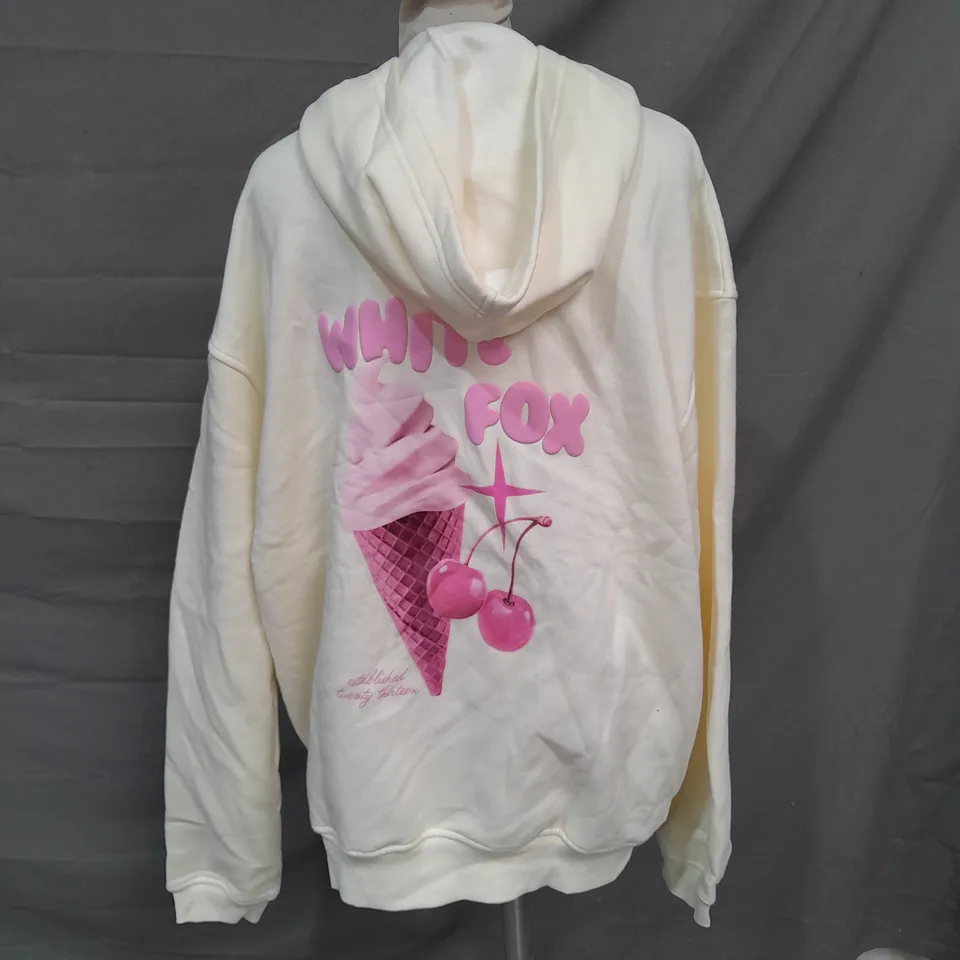 WHITE FOX CHERRY ICE CREAM HOODIE CREAM SIZE MEDIUM-LARGE