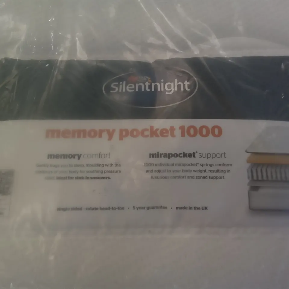 QUALITY BAGGED SILENTNIGHT MEMORY POCKET 1000 5' KINGSIZED MATTRESS