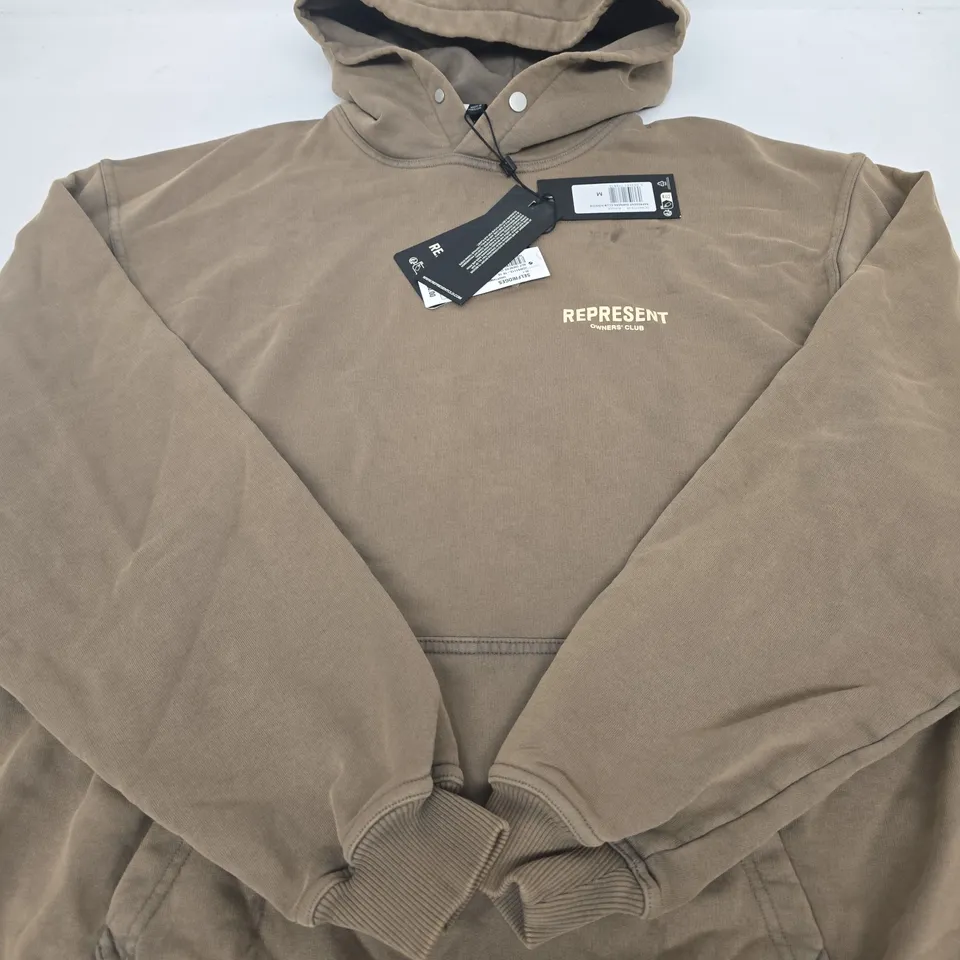 REPRESENT OWNERS CLUB HOODIE – ALMOND – UK M