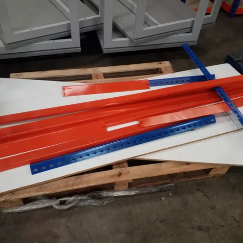 2-TIER SHELVING UNIT 183×61×93CM - BLUE & ORANGE (NOT ASSEMBLED)