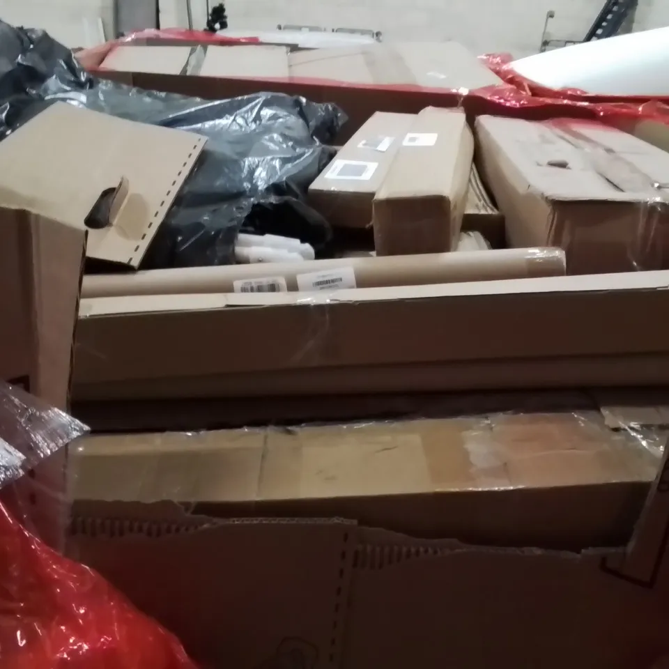 PALLET OF ASSORTED ITEMS INCLUDING:SHELVING UNIT,TURNTABLE SYSTEM,GYM MAT