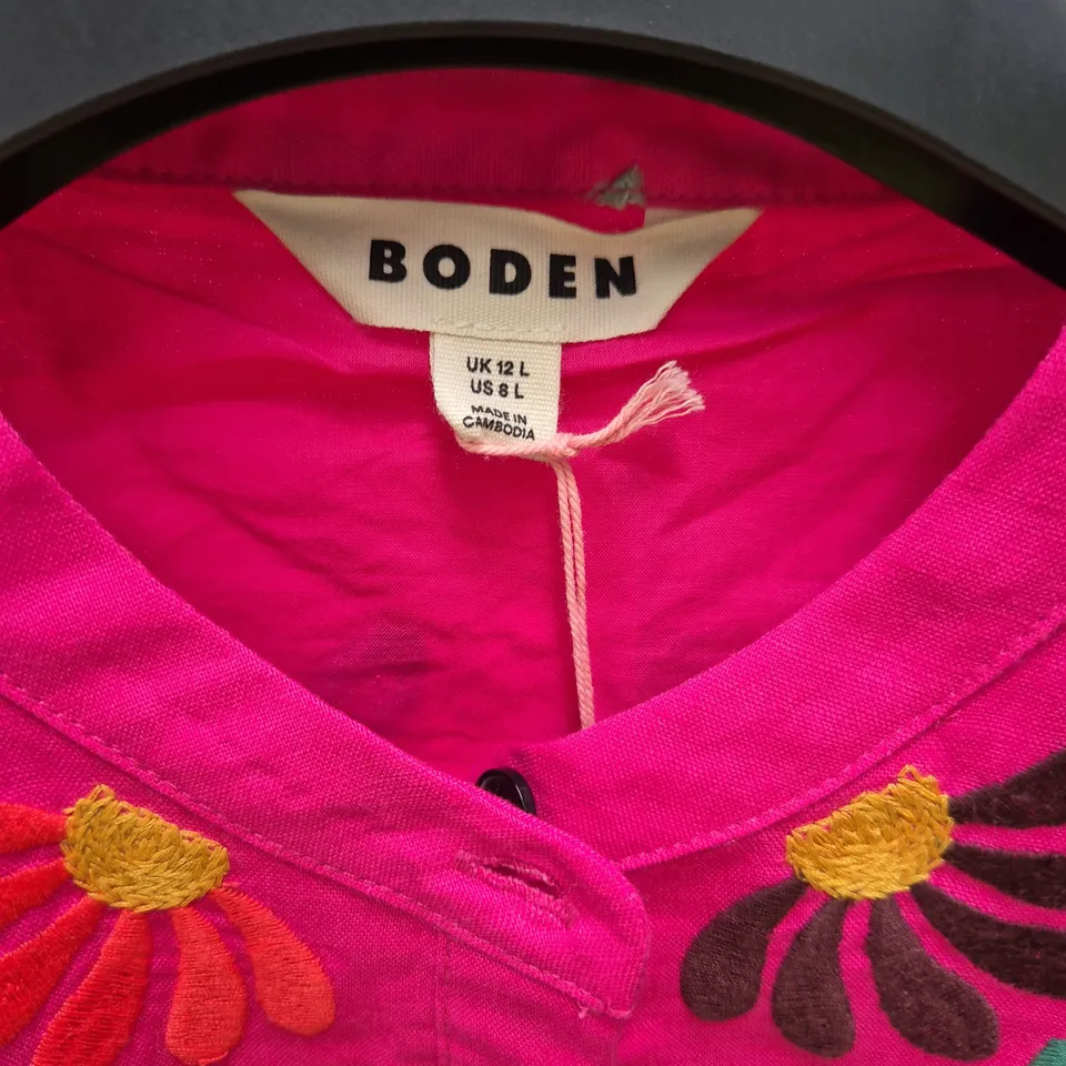 BODEN PINK FLORAL EMBROIDERED DRESS – UK 12L (US 8L)