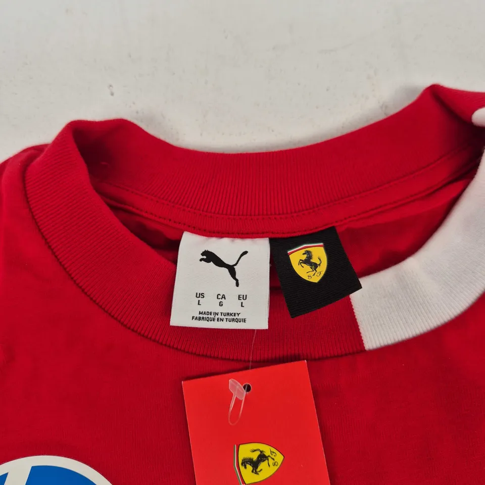 PUMA SCUDERIA FERRARI DRIVERS TEE IN DARK CHERRY - LARGE