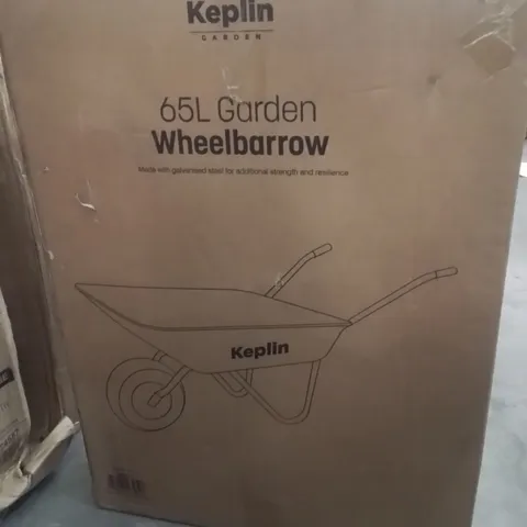 BOXED KEPLIN 65L GARDEN WHEELBARROW 