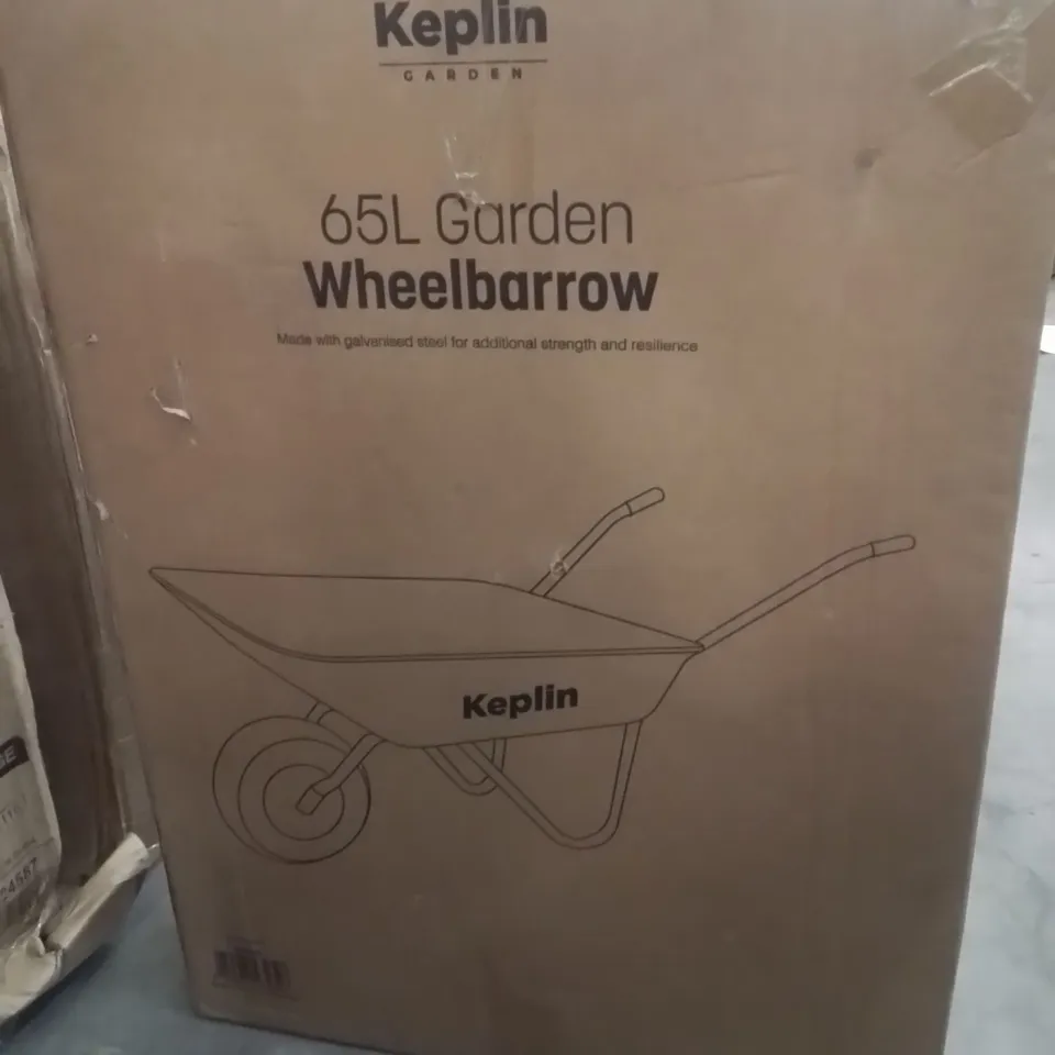 BOXED KEPLIN 65L GARDEN WHEELBARROW 
