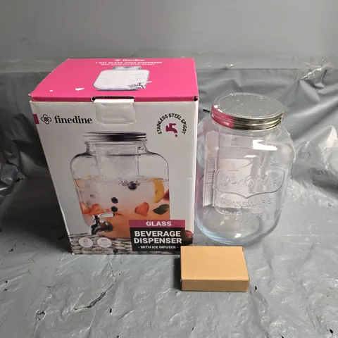 BOXED FINEDINE 1 GAL GLASS BEVERAGE DISPENSER - COLLECTION ONLY