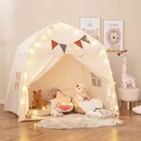 BOXED KIDS PLAY TENT BED TENT EXTRA LARGE WITH LIGHTS FOR 3-12 YEARS OLD-BEIGE