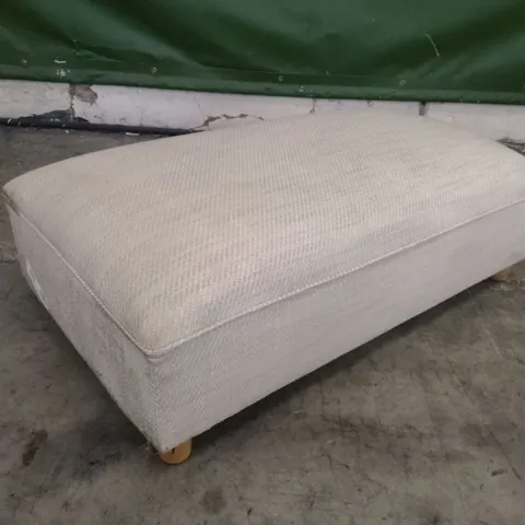 QUALITY DESIGNER RECTANGULAR FOOTSTOOL - CREAM FABRIC