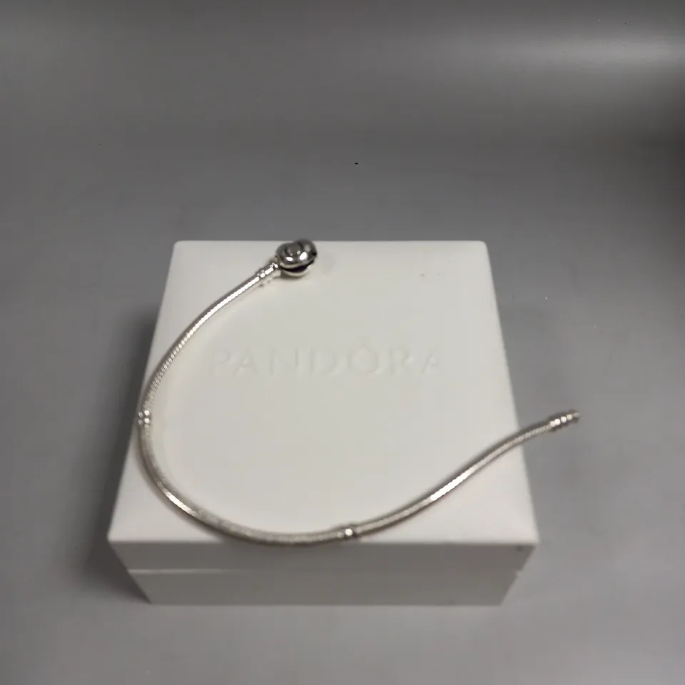 BOXED PANDORA CHARM BRACELET WITH HEART CLASP 
