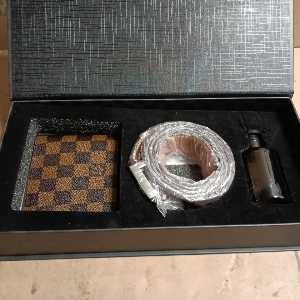 LOUIS VUITTON 3 ITEM GIFT SET WALLET/BELT/PERFUME RRP £568