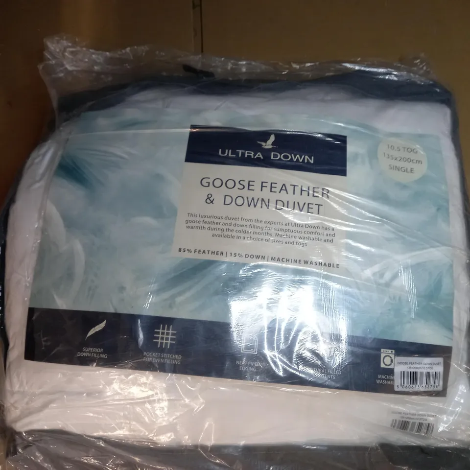 ULTRA DOWN GOOSE FEATHER & DOWN DUVET - 10.5 TOG, 135X200CM, SINGLE
