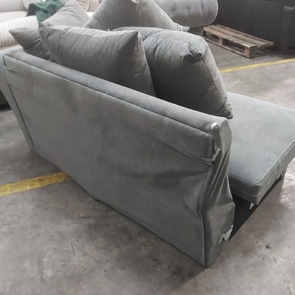 QUALITY DESIGNER DURY DARK GREY FABRIC UPHOLSTERED CORNER GROUP SOFA