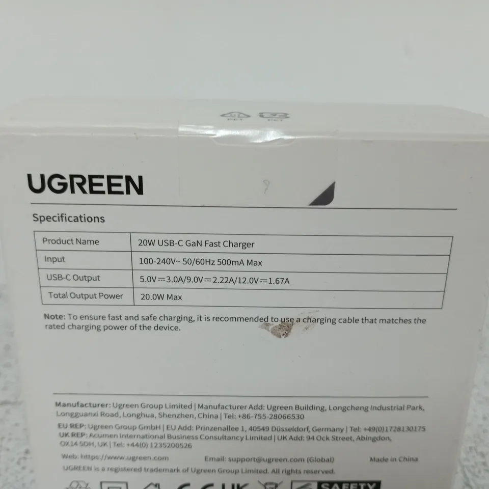 SEALED UGREEN USB-C GAN FAST CHARGER