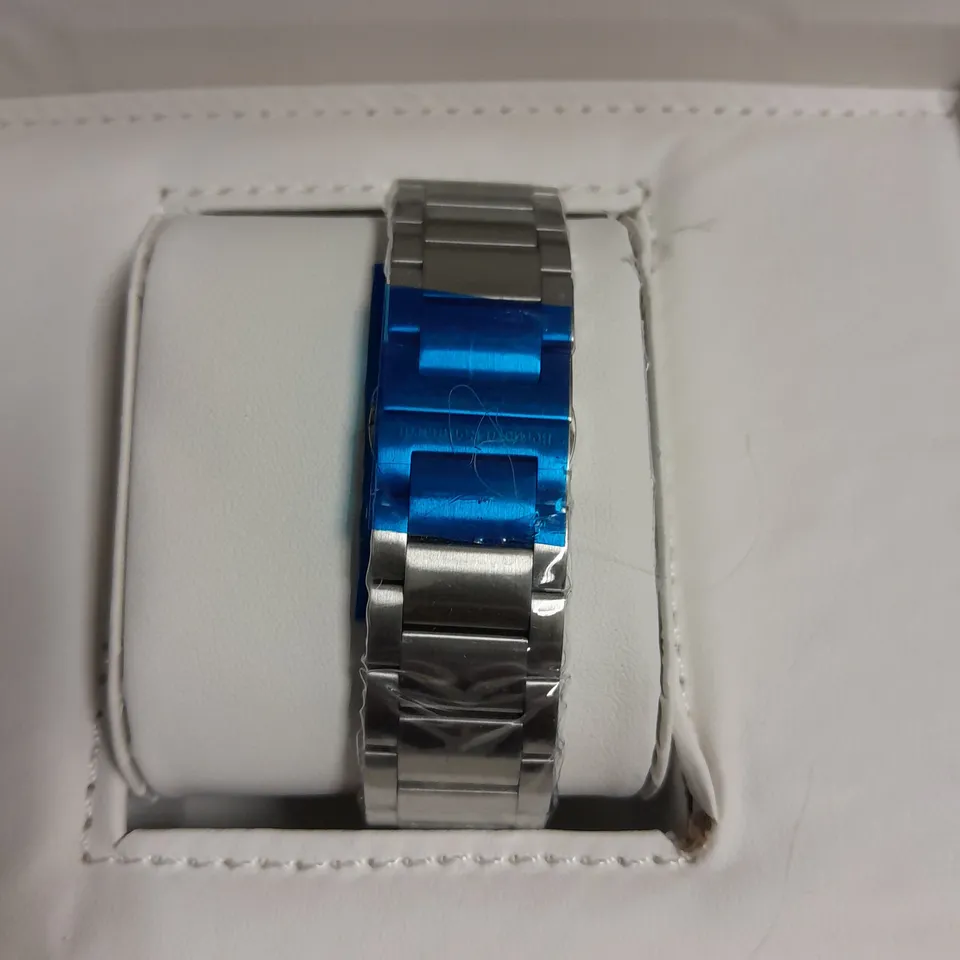 MENS BERNARD REINHARDT SWISS MOVEMENT WATCH WITH PEACH DIAL, 316 STAINLESS STEEL CASE & STRAP AND SAPPHIRE CRYSTAL IN GIFT BOX