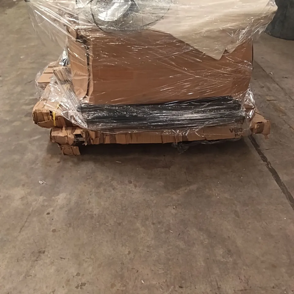 PALLET OF ASSORTED FURNITURE/ CATERING ITEMS - SHELVING, SACK-TRUCK, WEES CONTROL MEMBRANE