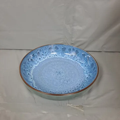 BOX OF 4 BLUE REACTIVE GLAZE SERVING BOWLS - COLLECTION ONLY