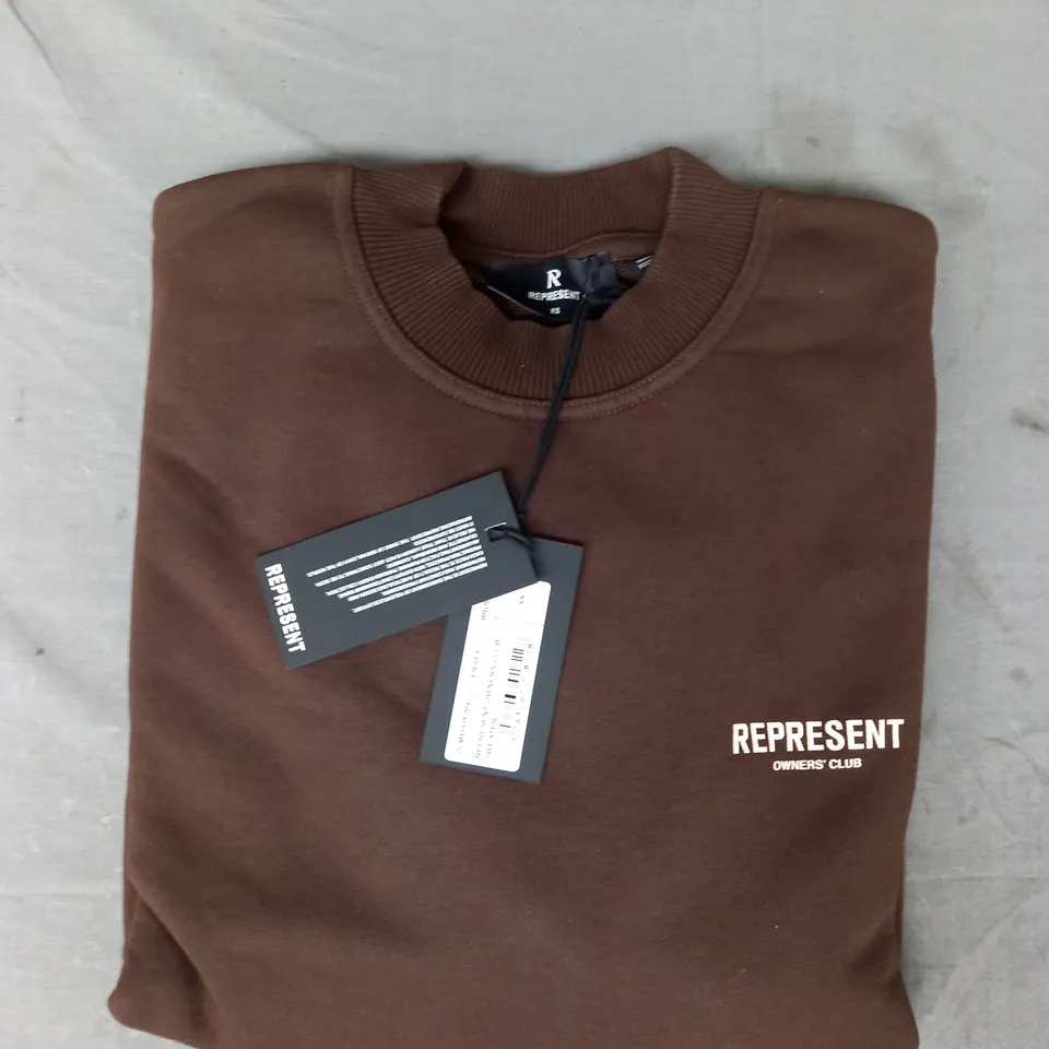 REPRESENT OWNERS CLUB SWEATER IN BROWN SIZE XS