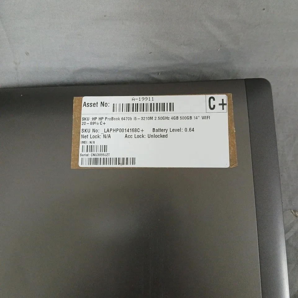 HP PROBOOK 6470B LAPTOP – I5, 4GB RAM, 500GB HDD, 14" DISPLAY. DOES NOT POWER ON