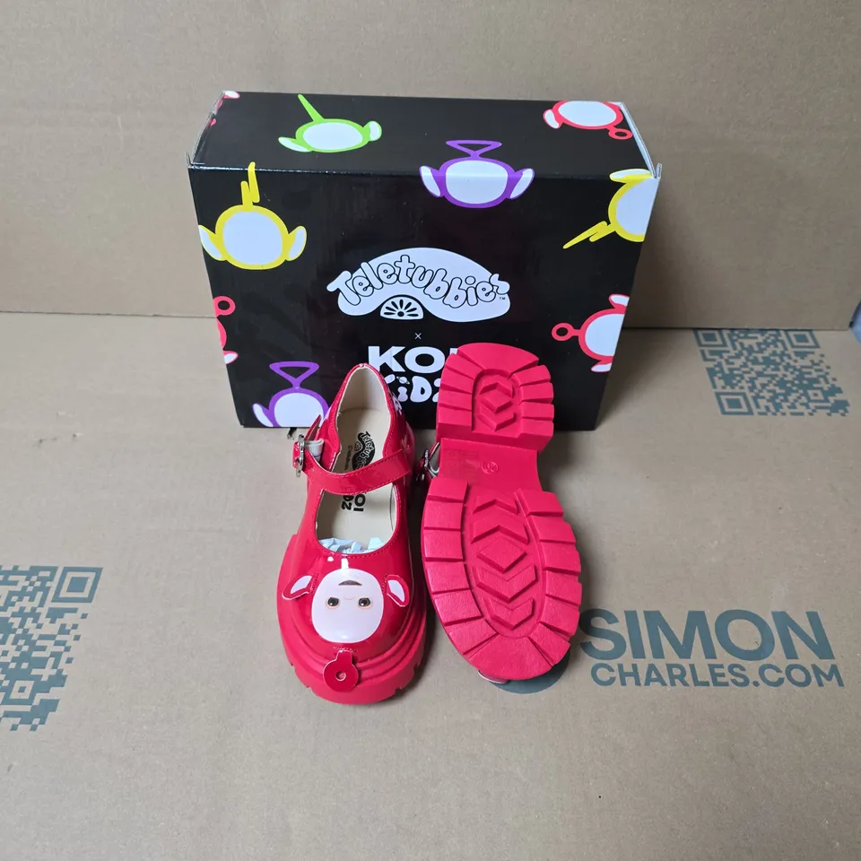 BOXED KOI KIDZ PO TELETUBBIES RED KIDZ MARY JANES SHOES UK SIZE 10 