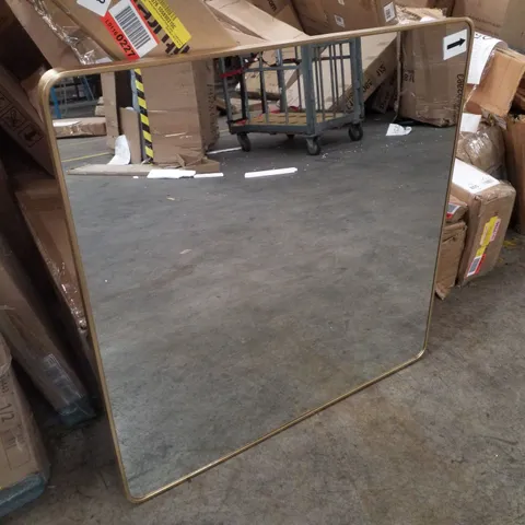 BOXED METAL FRAMED WALL MOUNTED ACCENT MIRROR (1 BOX)